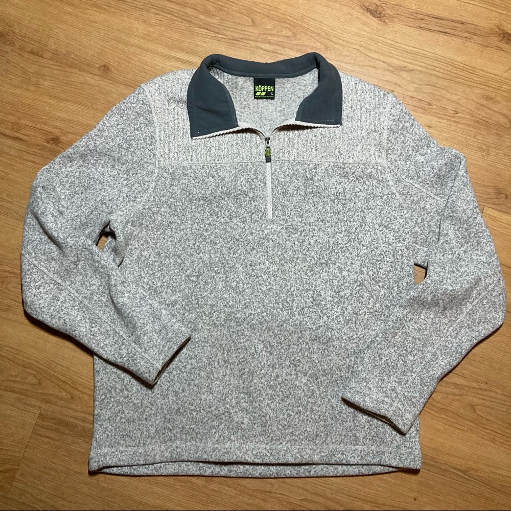 NWOT Köppen Long Sleeve Half Zip Pull-Over Sweater Heather Grey Size L Kuhl